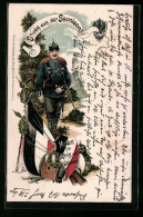 Lithographie Soldat Eines Regiments In Uniform  - Reggimenti