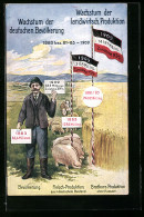 AK Wachstum Der Deutschen Bevölkerung, Wachstum Der Landwirtschaftlichen Produktion, 1883-1909, Bauer Mit Schweinen  - Other & Unclassified