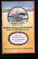 AK Brotkorn-Erzeugung Deutschlands 1903-1909, 12 3$ Millionen Tonnen, Schiff In Fahrt  - Other & Unclassified