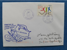 Réunion : Fermeture De L’agence Postale Le Port Marine (2015) - Covers & Documents
