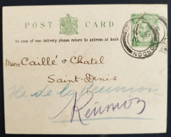 Réunion Et Angleterre : Entier Postal Anglais Adressé à Messieurs Caillé Et Chatel (1915) - Otros & Sin Clasificación