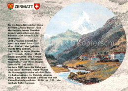 12668165 Zermatt VS Mit Matterhorn Nach Holzdruck 1880 Zermatt - Sonstige & Ohne Zuordnung