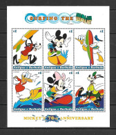 Disney Antigua & Barbuda 1999  70th Ann - Surfing The Wave Sheetlet MNH - Disney