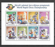 Disney Azerbaijan 1998 World Rapid Chess Championship - Sheetlet MNH - Disney