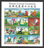 Disney Dominica 1996 Chinese Lunar Calendar Sheetlet MNH - Disney