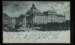 Mondschein-AK München, Blick Zum Justizpalais  - München