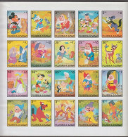 Disney Fujeira 1972 Disney Figures IMPERFORATE SHEETLET MNH - Disney