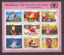 Disney Gambia 1991 The Sword In The Stone Sheetlet MNH - Disney