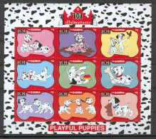 Disney Gambia 1997 101 Dalmatians - Playful Puppies Sheetlet MNH - Disney