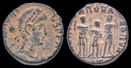 Honorius AE3 Three Emperors Staning Facing - Der Spätrömanischen Reich (363 / 476)