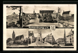 AK Rottenburg A. N., Wurmlinger Kapelle, Marktplatz Mit Dom, Sülchenkapelle  - Rottenburg
