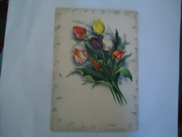 GREECE POSTCARDS 1961 TULIPS    MORE  PURHASES 10% DISCOUNT - Griekenland