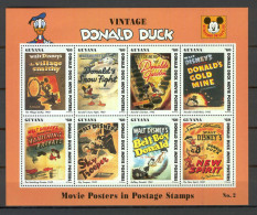 Disney Guyana 1993 Donald Duck - Movie Posters Sheetlet #2 (WITHOUT LABEL) MNH - Disney