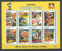 Disney Guyana 1993 Donald Duck - Movie Posters Sheetlet #4 (WITHOUT LABEL) MNH - Disney