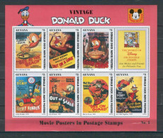 Disney Guyana 1993 Donald Duck - Movie Posters Sheetlet #5 MNH - Disney