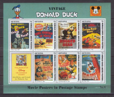 Disney Guyana 1993 Donald Duck - Movie Posters Sheetlet #6 MNH - Disney