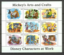 Disney Guyana 1995 Mickey's Arts And Crafts Sheetlet (WITHOUT LABEL) MNH - Disney