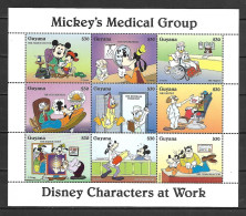 Disney Guyana 1995 Mickey's Medical Group Sheetlet (WITHOUT LABEL) MNH - Disney