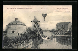 AK Mannheim, Jubiläums-Ausstellung, Rundbau Mit Wasserrutschbahn Und Musikpavillon  - Expositions