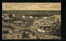 AK Mannheim, Jubiläumsausstellung 1907, Vergnügungspark Mit Wasserrutschbahn  - Tentoonstellingen