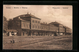 AK Semlin, Bahnhof Mit Lok Und Bahnsteig  - Serbien