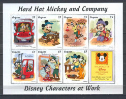 Disney Guyana 1996 Hard Hat Mickey And Company Sheetlet MNH - Disney