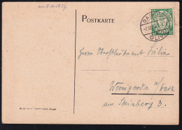 Wappen 10 Pfg. Auf Postkarte Abh Danzig-Oliva 7.10.27 Nach Wernigerode A/Harz - Otros & Sin Clasificación