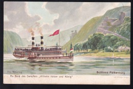 An Bord Des Dampfers "Wilhelm Kaiser Und König", Künstler-AK - Steamers