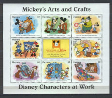 Disney Guyana 1996 Mickey's Arts And Grafts Sheetlet MNH - Disney