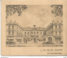 AS / Carte De Visite PUBLICITAIRE FEUILLET FONTAINEBLEAU Laigle Noir HOTEL CH.LEZIER - Tarjetas De Visita