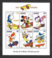 Disney Guyana 1999 Mickeys 70th Anniv Sheetlet #3 MNH - Disney