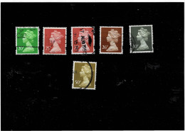 GRAN BRETAGNA ,6 Pezzi Con Dentellatura Ellittica ,usati ,qualita Ottima - Used Stamps