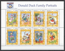 Disney Maldives 1995 Donald Duck Family Portraits Sheetlet  MNH - Disney