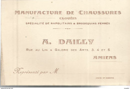 AS / Carte De Visite PUBLICITAIRE PUB CDV Manufacture De Chaussures A DAILLY AMIENS - Visiting Cards