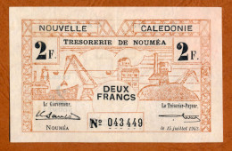 1942 // NOUVELLE CALEDONIE // TRESORERIE DE NOUMEA // JUILLET 1942 // Deux Francs // XF-SUP - Nouméa (New Caledonia 1873-1985)