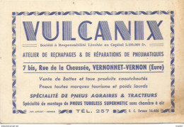 AS / Ancienne Carte De Visite PUBLICITAIRE PUB CDV VULCANIX Vernonnet-vernon ( EURE ) VERNON Pneu - Cartoncini Da Visita