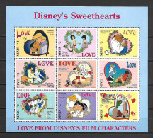 Disney Nevis 1996 Love - Sweethearts Sheetlet MNH - Disney