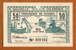 1942 // NOUVELLE CALEDONIE // TRESORERIE DE NOUMEA // JUILLET 1942 // Cinquante Centimes // VF-TTB - Nouméa (Nuova Caledonia 1873-1985)