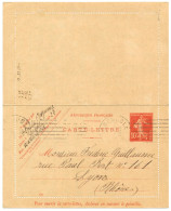 ISERE ENTIER CL 10C SEMEUSE AVEC SES BORDS ET AYANT CIRCULE RARE 1916 GRENOBLE - Letter Cards