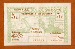 1943 // NOUVELLE CALEDONIE // TRESORERIE DE NOUMEA // Juin 1943 // Cinq Francs // XF / SUP - Nouméa (Nuova Caledonia 1873-1985)