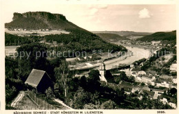 73622106 Koenigstein Saechsische Schweiz Panorama Mit Lilienstein Koenigstein Sa - Königstein (Sächs. Schw.)