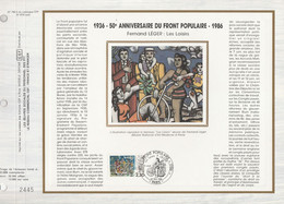 DOCUMENT FDC 1986 50 ANS DU FRONT POPULAIRE - Luxury Proofs