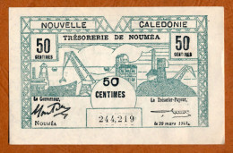 1943 // NOUVELLE CALEDONIE // TRESORERIE DE NOUMEA // Mars 1943 // Cinquante Centimes // XF+ / SUP+ - Nouvelle-Calédonie 1873-1985