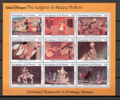 Disney St Vincent Gr 1992 The Legend Of Sleepy Hollow Sheetlet MNH - Disney