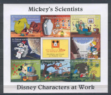 Disney St Vincent Gr 1996 Mickey's Scientists Sheetlet MNH - Disney