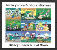 Disney St Vincent Gr 1996 Mickey's Sea & Shore Workers Sheetlet (WITHOUT LABEL) MNH - Disney
