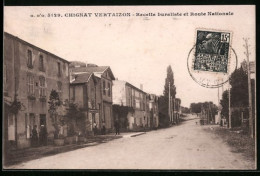 CPA Chignat-Vertaizon, Recette Buraliste Et Route Nationale  - Autres & Non Classés