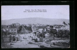 AK Sofia, Boulevard Princesse Marie Louise, Strassenbahn  - Tramways