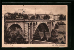 AK Luxembourg, Le Pont Adolphe, Strassenbahn  - Strassenbahnen