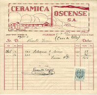 ESPAÑA 1941 — Timbre ESPECIAL PARA FACTURAS Y RECIBOS 15 Cts — Sello Fiscal En Factura Completa - Fiscali